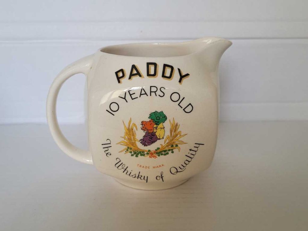 Paddy 10 Years Old Whiskey Jug – Rare 1950s Arklow Edition