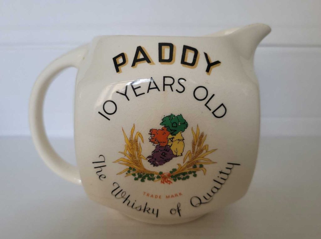 Paddy 10 Years Old Whiskey Jug – Rare 1950s Arklow Edition