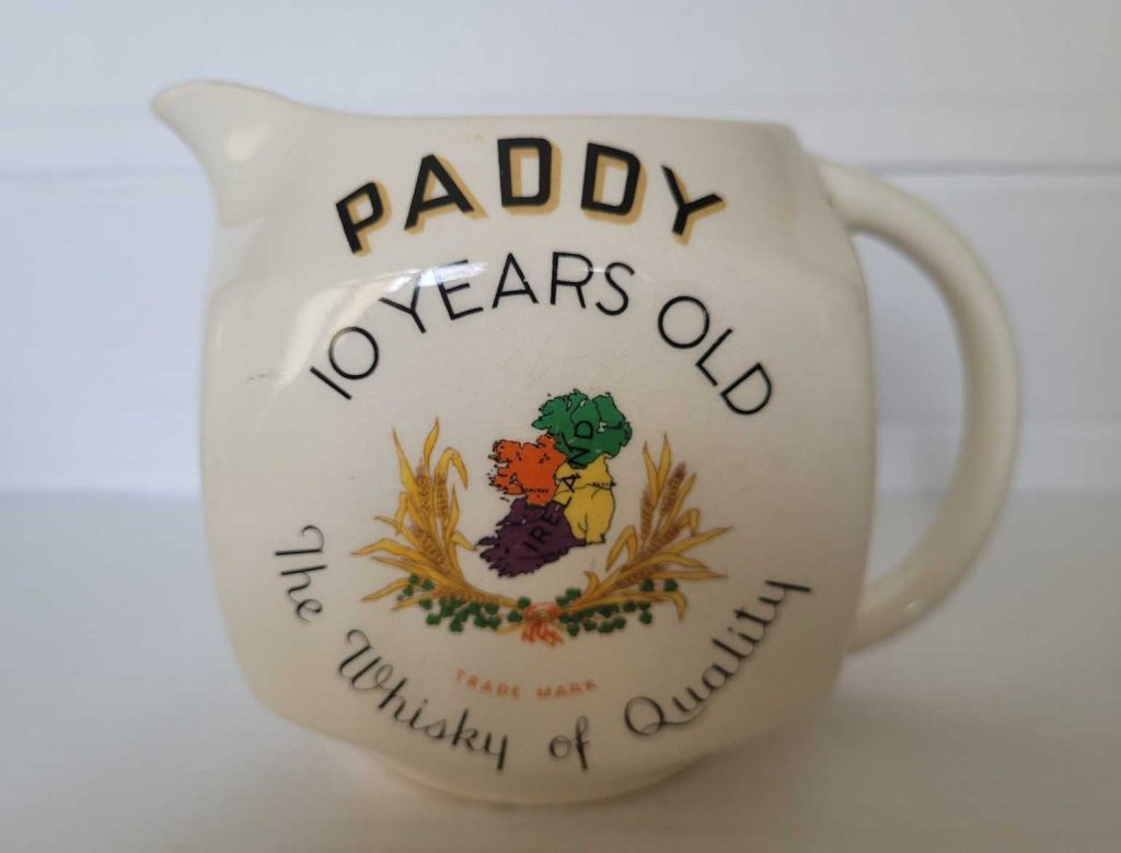 Paddy 10 Years Old Whiskey Jug – Rare 1950s Arklow Edition